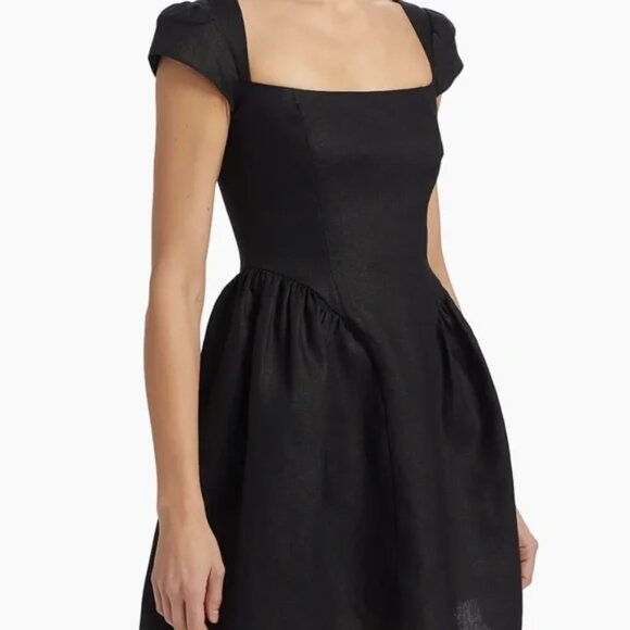 NWT Reformation Oaklyn Linen Dress - Black Size 8 - Picture 3 of 10